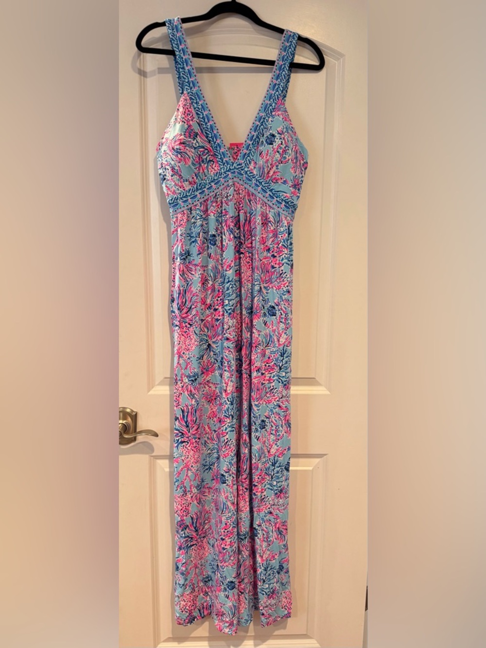 Lilly Pulitzer Pink & Blue Floral Maxi Dress